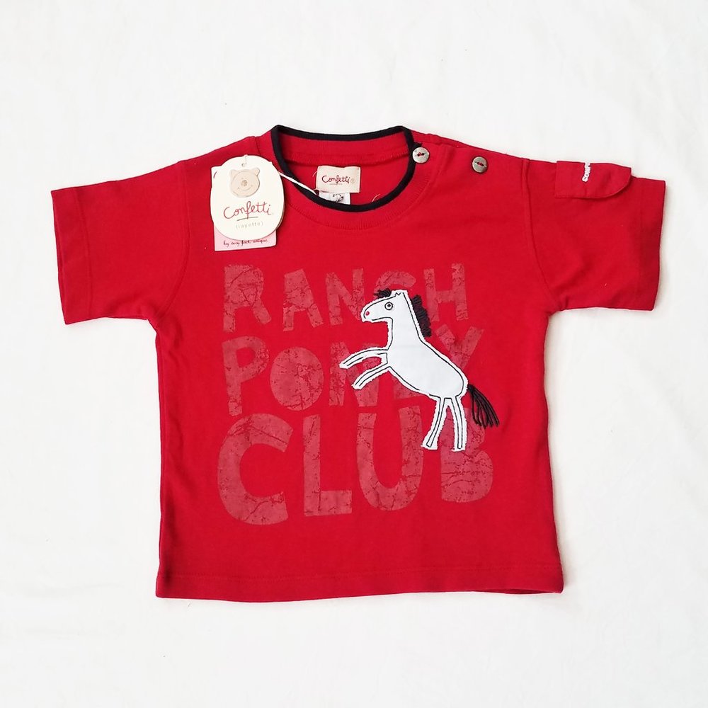 NEW Confetti France Red Blue‎ Boys Ranch Pony Tee 2